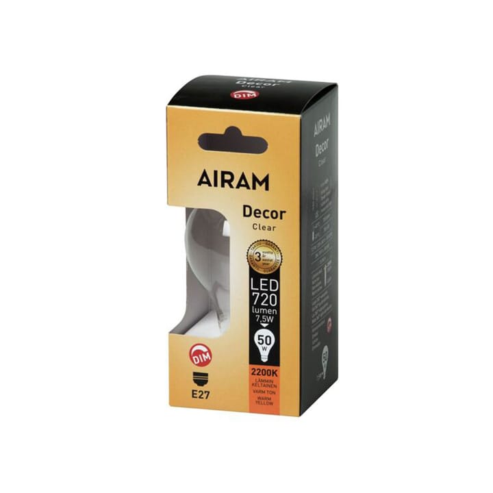 Fonte de luz normal Airam Filament LED  - Claro 4 filament-regulável e27, 8w  - Airam