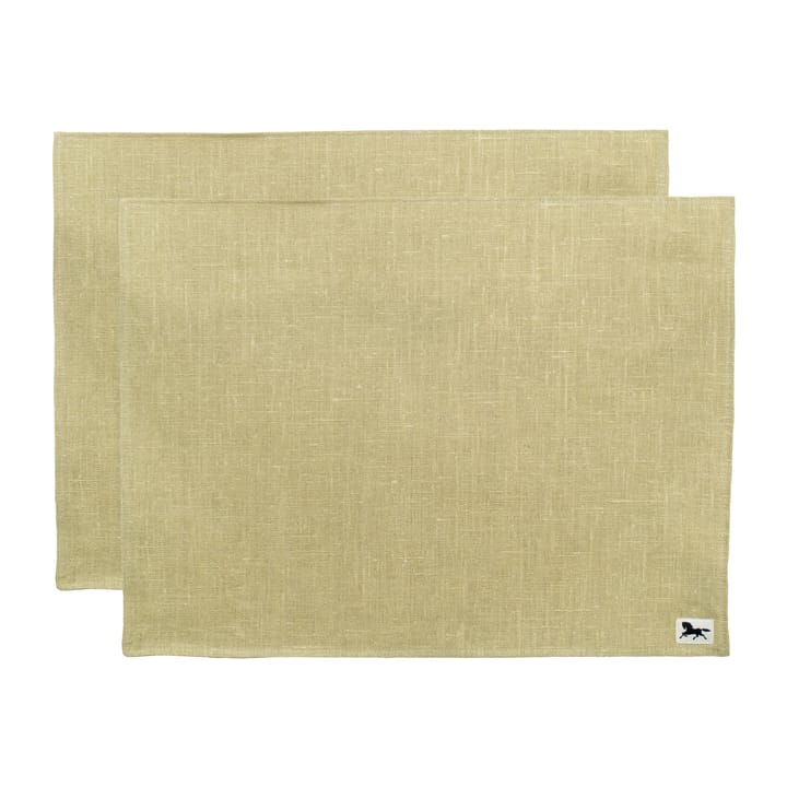 Individual de mesa Linen 34x45 cm, conjunto de 2 - Olive - Almedahls