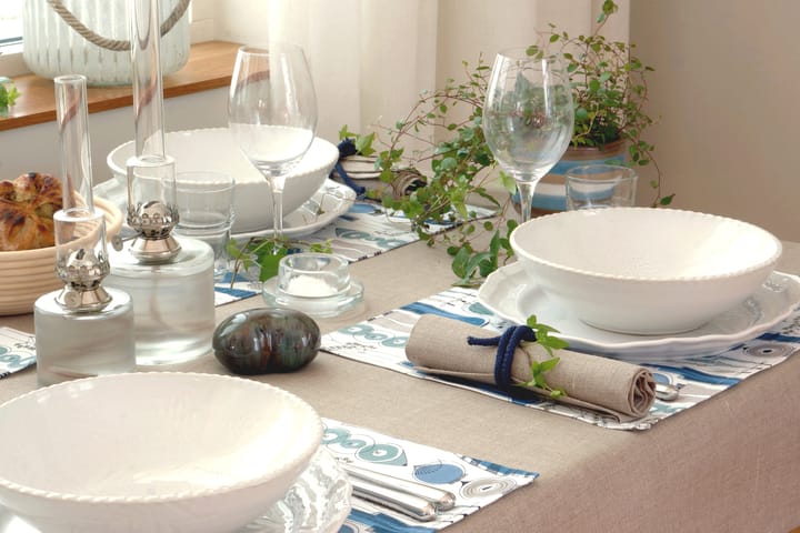 Picknick individual de mesa 34x45 cm 2 unid., Azul-beige Almedahls