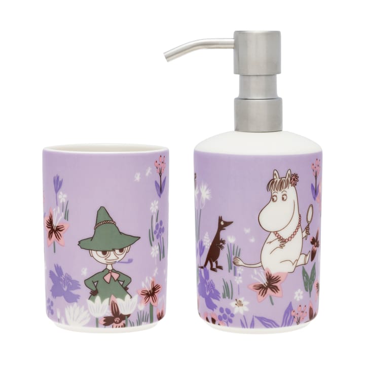 Dispensador de sabão e suporte para escovas de dentes Moomin  - Blomsterträdgård - Arabia