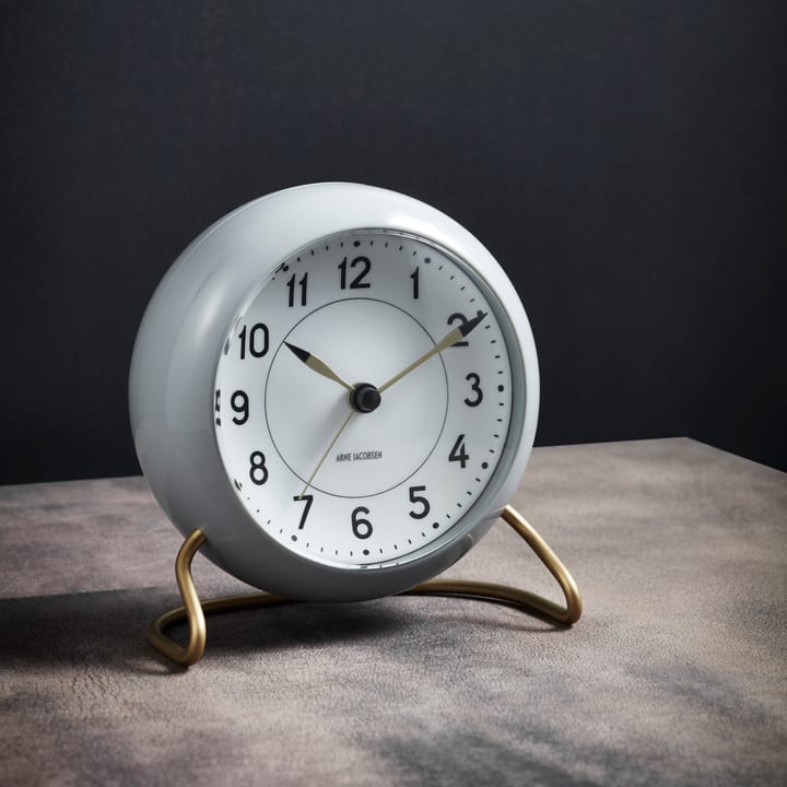 Relógio AJ Station 12 cm - cinza-branco - Arne Jacobsen Clocks