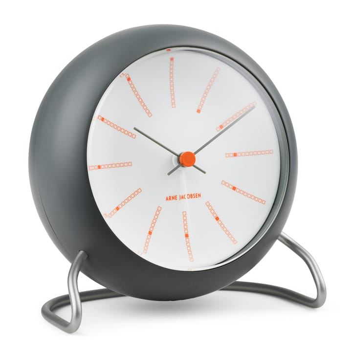 Relógio de mesa AJ Bankers Ø11 cm, Cinza escuro Arne Jacobsen Clocks