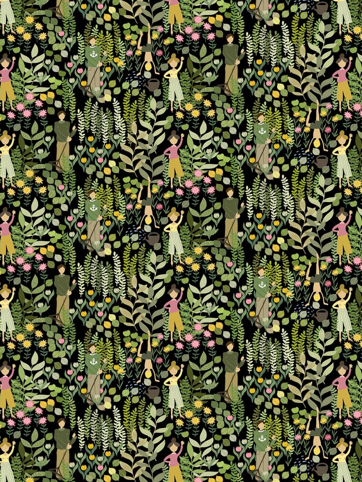 Pano Trädgårdsblom, Preto-verde Arvidssons Textil