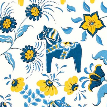 Tecido Leksand - blue-yellow - Arvidssons Textil