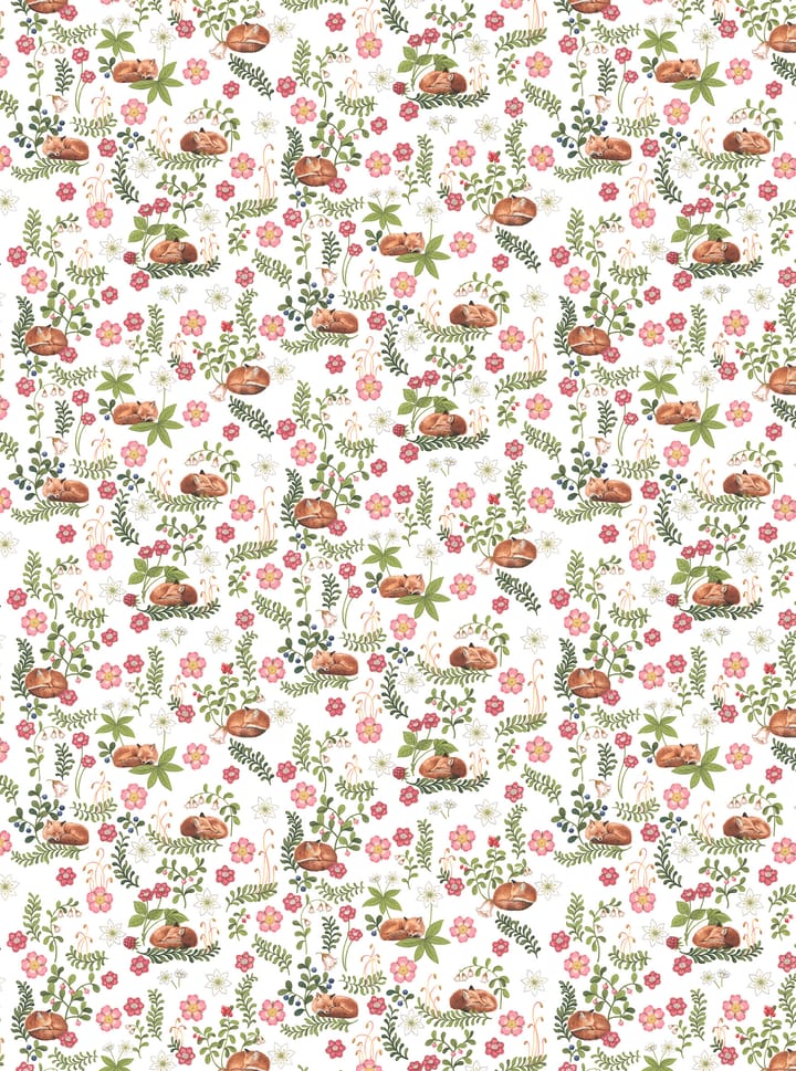 Tecido Sova räv - Verde-rosa - Arvidssons Textil
