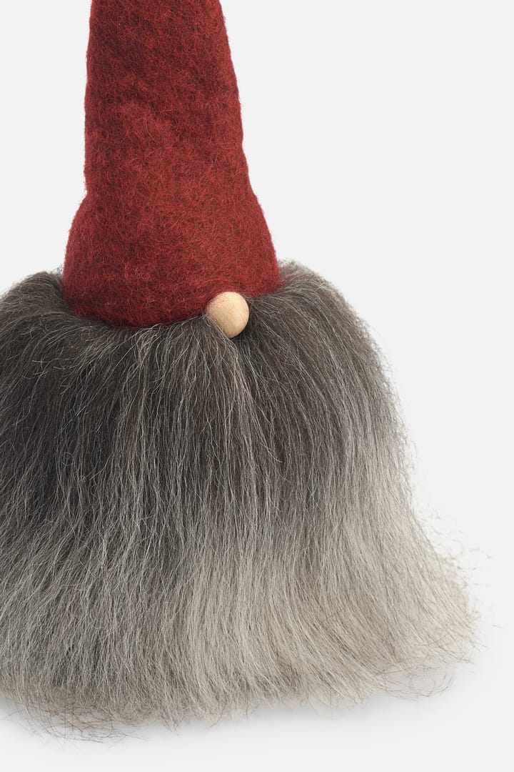 Gnome de barba, Vermelho/cinza, grande Åsas tomtebod