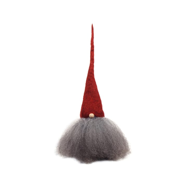 Gnome de barba, Vermelho/cinza, grande Åsas tomtebod