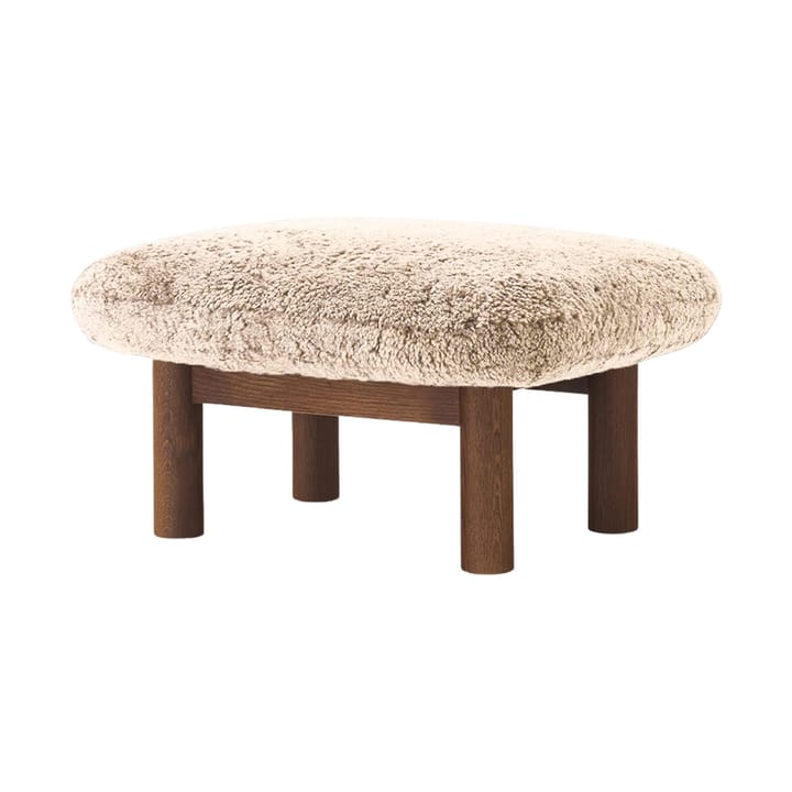 Banqueta para pés Brasilia - Dark oak-Nature sheepskin curly - Audo Copenhagen