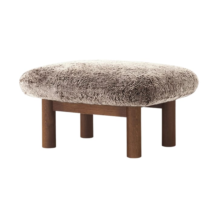 Banqueta para pés Brasilia, Dark oak-Sahara sheepskin curly Audo Copenhagen