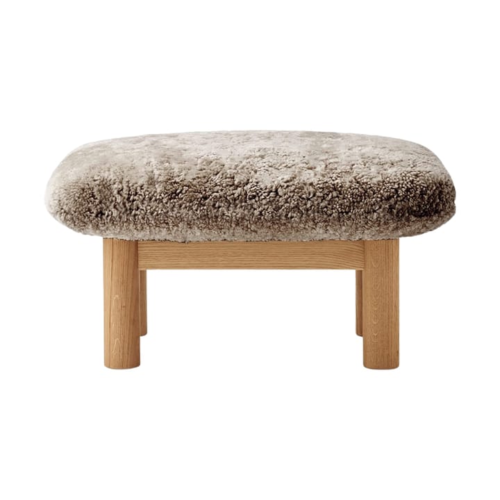 Banqueta para pés Brasilia, Natural oak-Sahara sheepskin curly Audo Copenhagen