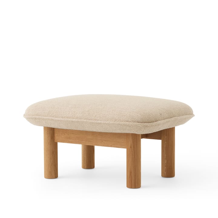 Banqueta para pés Brasilia - tecido bouclé 02 beige, estrutura de carvalho - Audo Copenhagen