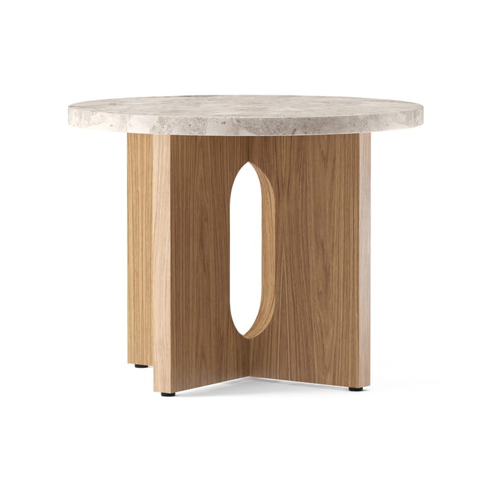 Mesa de apoio Ø50 cm base de carvalho Androgyne - Tampo de mesa Kunis Breccia - Audo Copenhagen