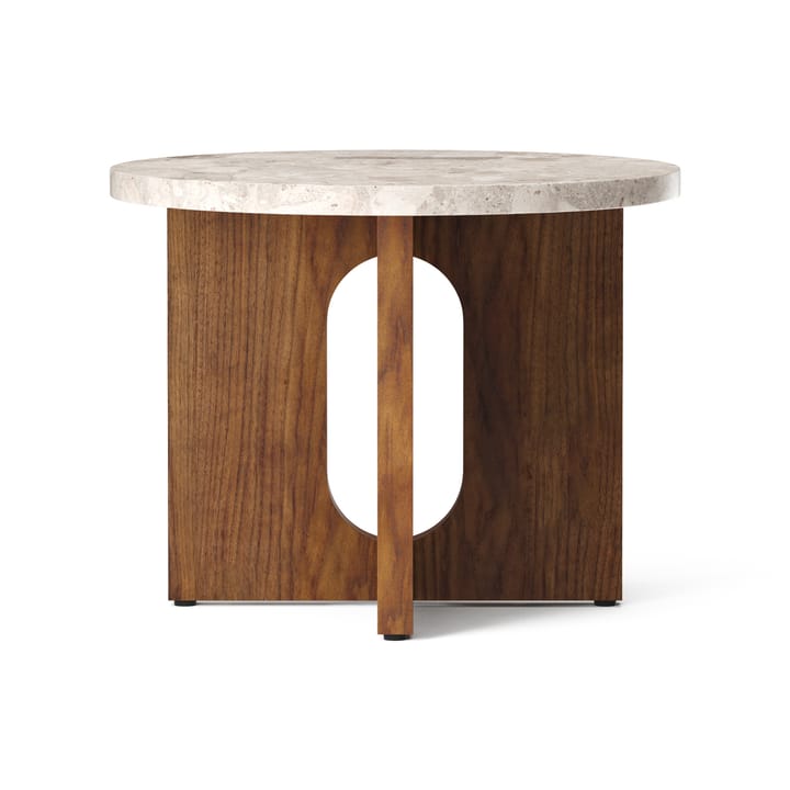 Mesa de apoio Ø50 cm base de nogueira Androgyne - Tampo de mesa Kunis Breccia - Audo Copenhagen