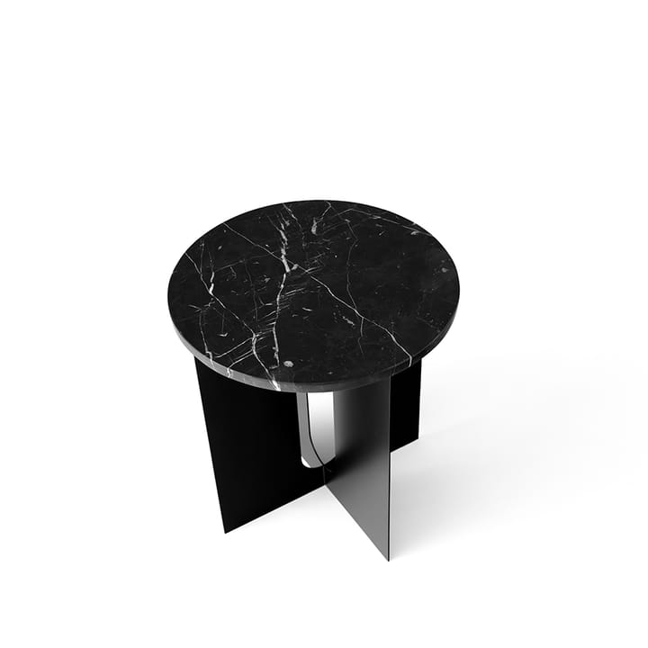 Mesa de apoio Androgyne - marble black, ø42 cm, suporte de aço preto - Audo Copenhagen