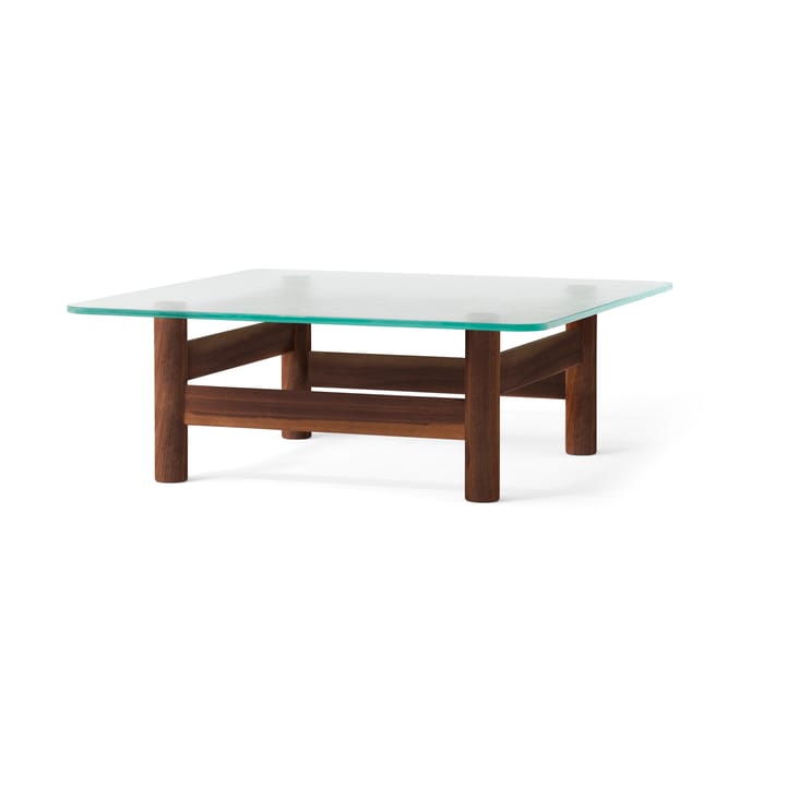 Mesa de centro Brasilia 100x100 cm, Walnut-clear glass Audo Copenhagen