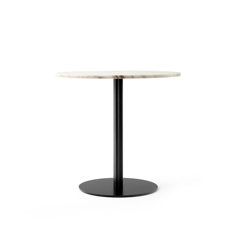 Mesa de jantar Harbour Column - marble offwhite, ø80 cm, suporte preto - Audo Copenhagen