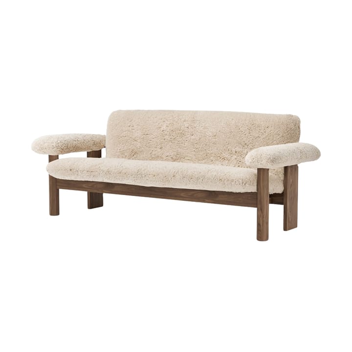 Sofá 2 assentos Brasilia, Walnut-Nature sheepskin curly Audo Copenhagen