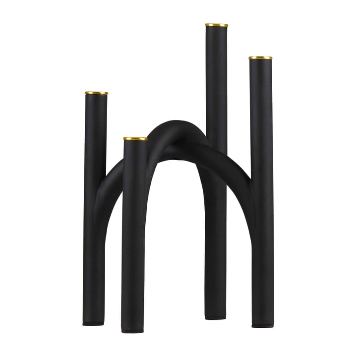 Suporte de velas Angui 34 cm - Preto-dourado - AYTM