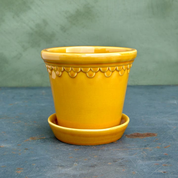 Vaso de flores Copenhagen brilhante Ø16 cm - Amarelo - Bergs Potter