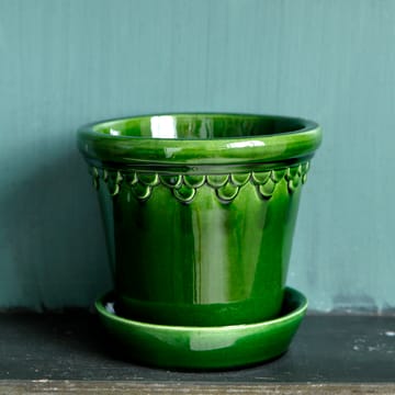 Vaso de flores Copenhagen brilhante Ø16 cm - Verde - Bergs Potter