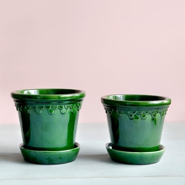 Vaso de flores Copenhagen brilhante Ø16 cm - Verde - Bergs Potter