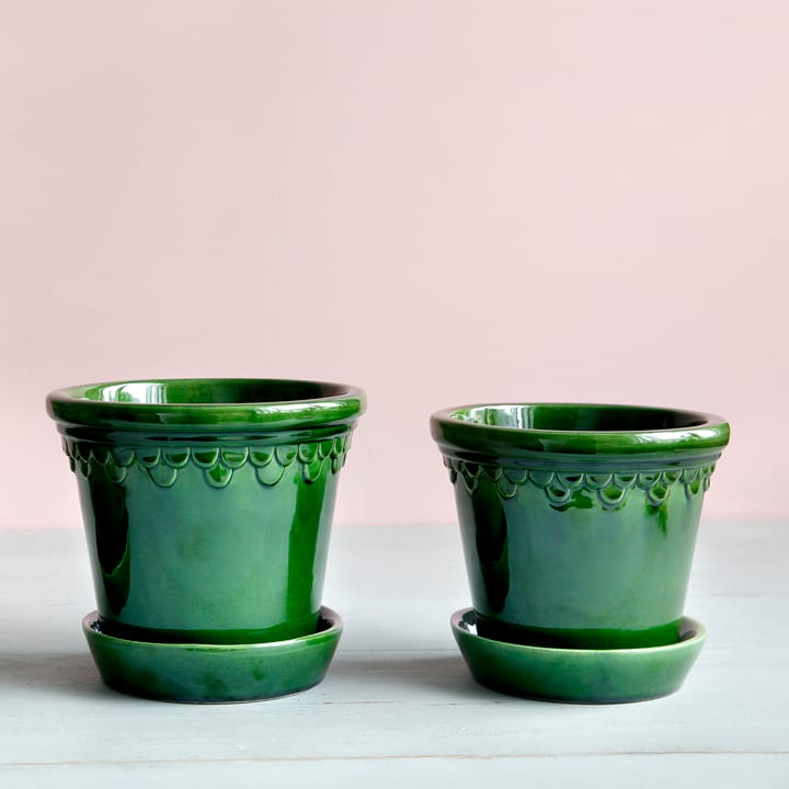 Vaso de flores Copenhagen brilhante Ø16 cm, Verde Bergs Potter