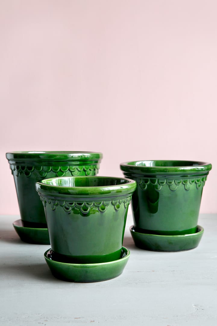 Vaso de flores Copenhagen brilhante Ø18 cm - Verde - Bergs Potter