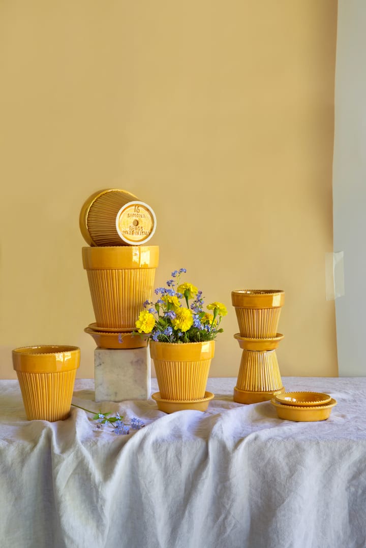 Vaso vidro Simona Ø12 cm - Amarelo - Bergs Potter