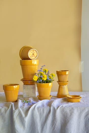 Vaso vidro Simona Ø18 cm - Amarelo - Bergs Potter