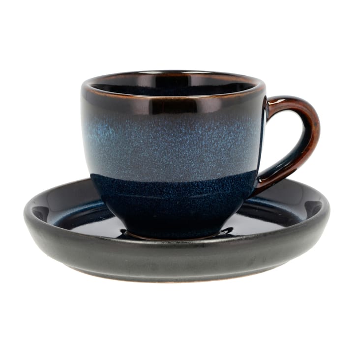 Bitz xícara espresso  com pires 7 cl - Azul escuro-preto - Bitz