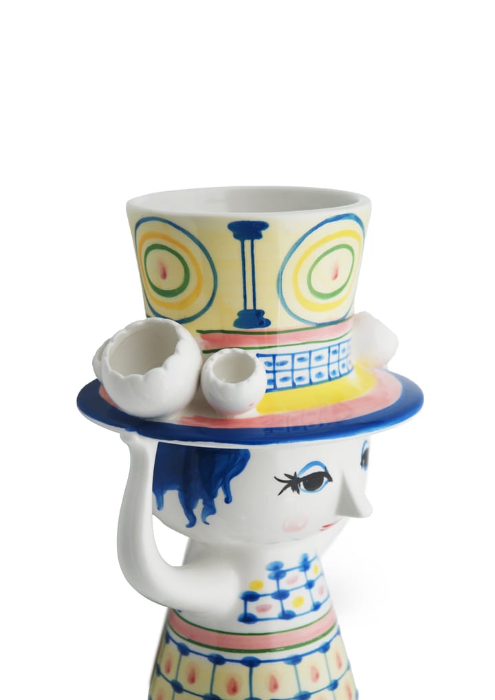 Vaso Lady with Hat H20,5 cm - Azul - Bjørn Wiinblad