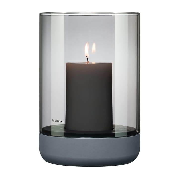 Porta-vela com vela Calma Ø15 cm, Gray-smoke blomus