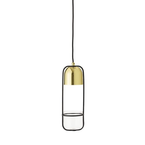 Candeeiro de teto com cesto Bloomingville - transparente-dourado - Bloomingville