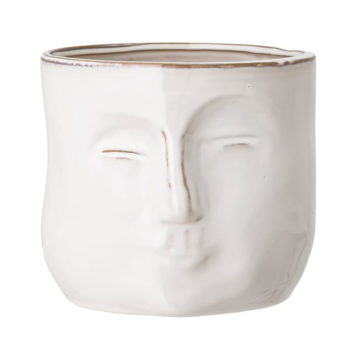 Vaso de flores com expressão facial Bloomingville 16.5x18 cm - branco - Bloomingville