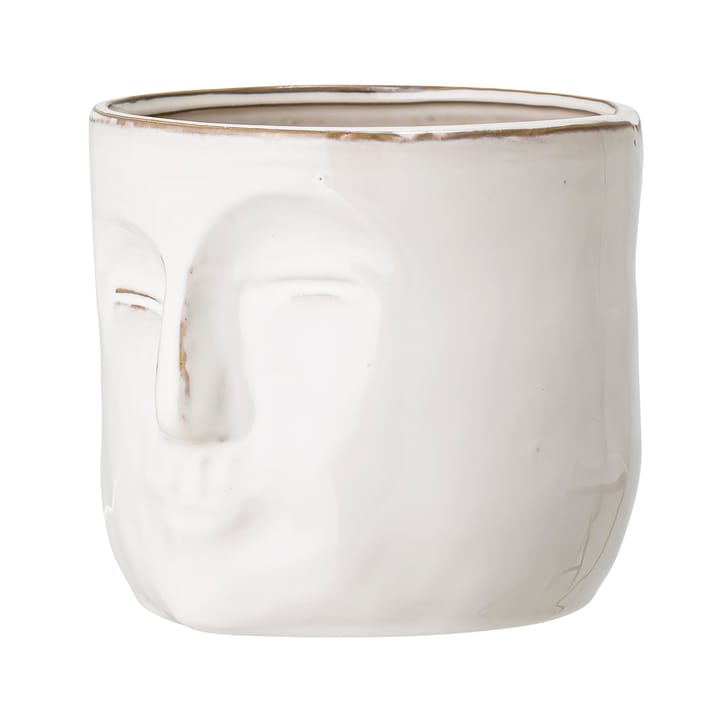 Vaso de flores com expressão facial Bloomingville 16.5x18 cm - branco - Bloomingville