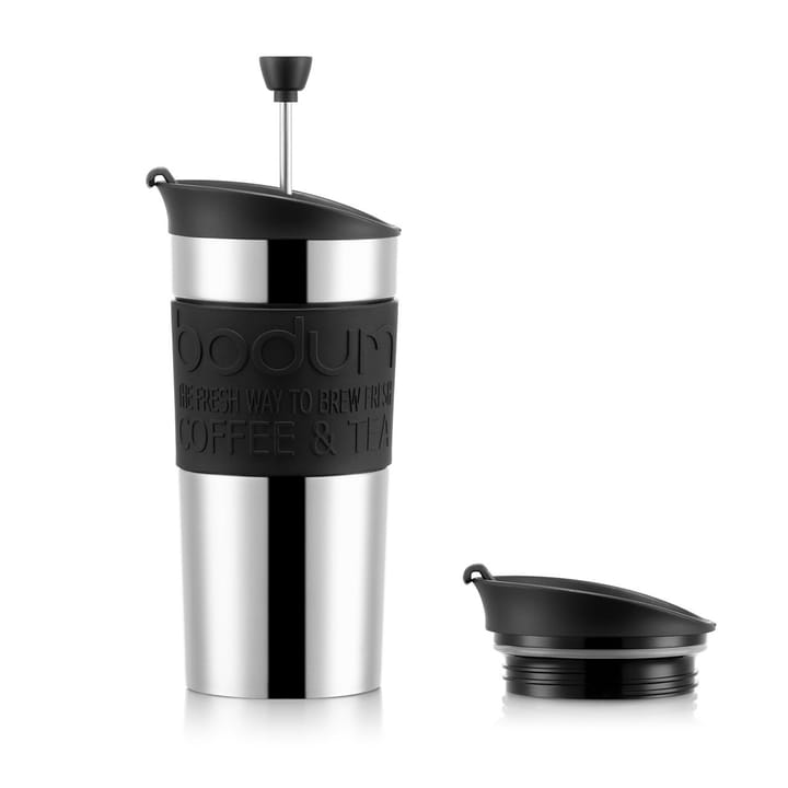 Caneca cromada com prensa Bodum Travel - preto - Bodum