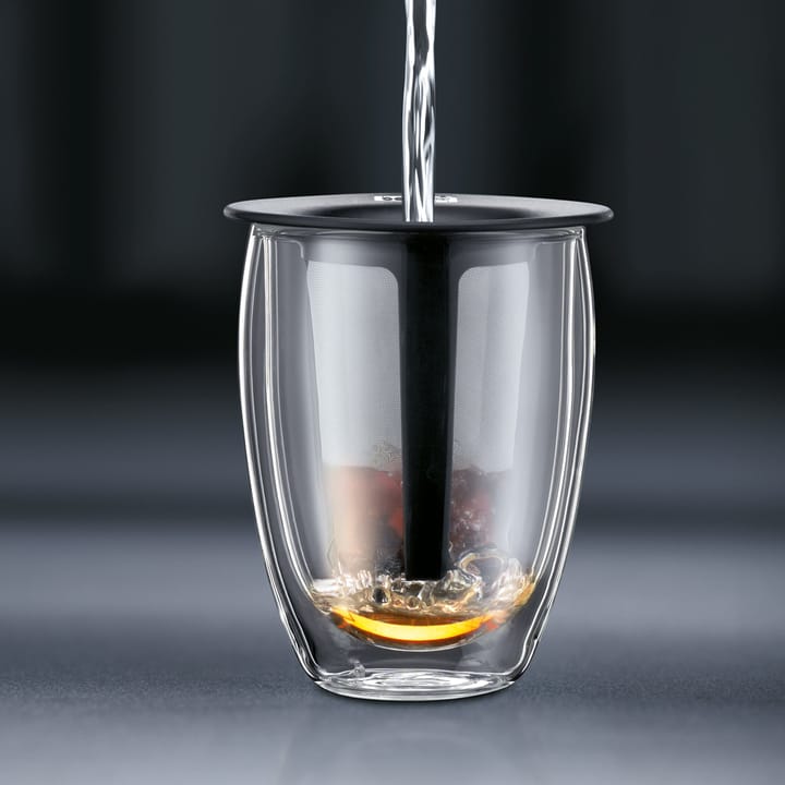 Copo com escoador de chá Tea For One, preto Bodum