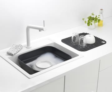 Bacia de louça com escorredor Sinkside 34x37 cm - Cinza escuro - Brabantia