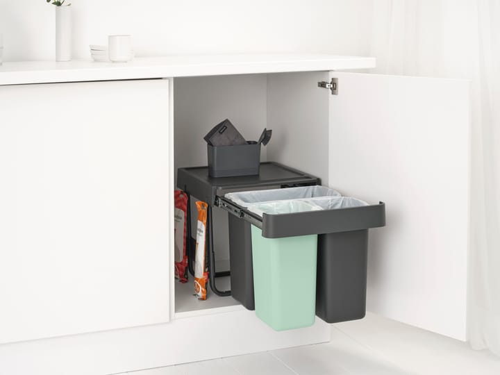 Baldes embutíveis Sort&Go 10+10+20 L - Cinza escuro - Brabantia