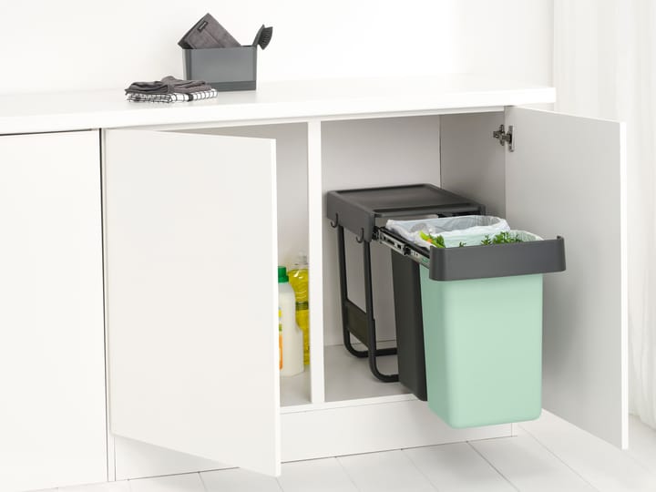 Baldes embutíveis Sort&Go, 2x15 L - Cinza escuro - Brabantia