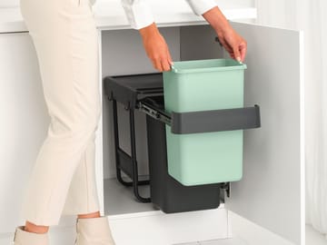 Baldes embutíveis Sort&Go, 2x15 L - Cinza escuro - Brabantia