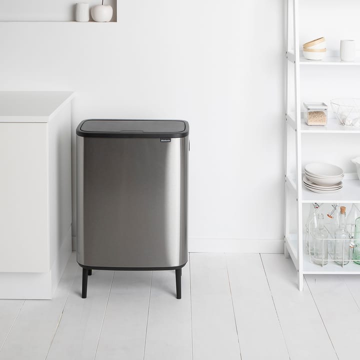 Caixote de toque Bo alto 2x30 L, aço escovado-mate Brabantia