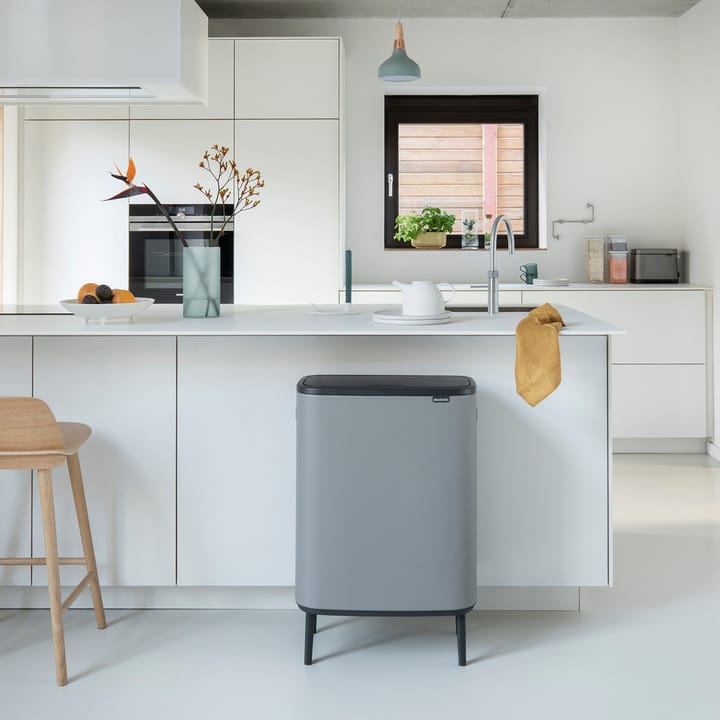 Caixote de toque Bo alto 2x30 L, Mineral concrete grey Brabantia