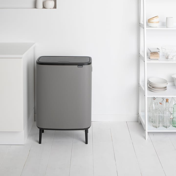 Caixote de toque Bo alto 2x30 L, Mineral concrete grey Brabantia