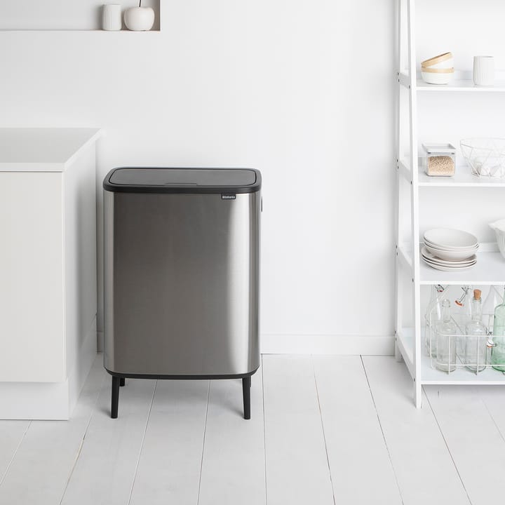 Caixote de toque Bo alto 60 L, Aço escovado mate Brabantia