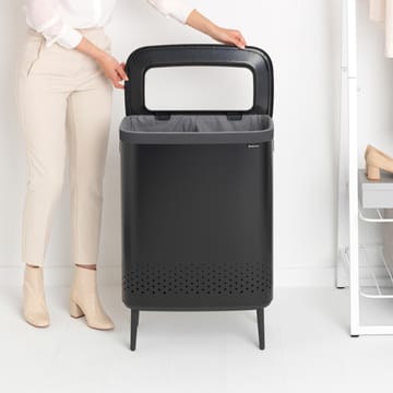 Cesto de roupa alto Bo 2x45 L - preto mate - Brabantia