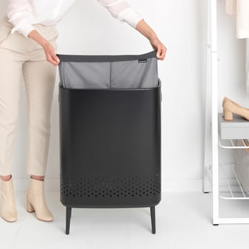 Cesto de roupa alto Bo 2x45 L - preto mate - Brabantia