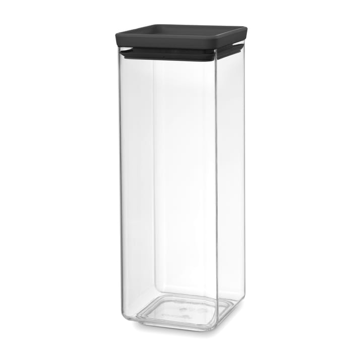 Recipiente com tampa quadrado TASTY+ 2,5 L - Cinza escuro - Brabantia