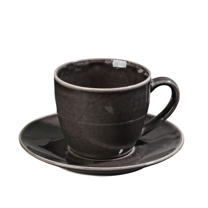 Chávena com pires Nordic Coal  - 8,8 cm - Broste Copenhagen