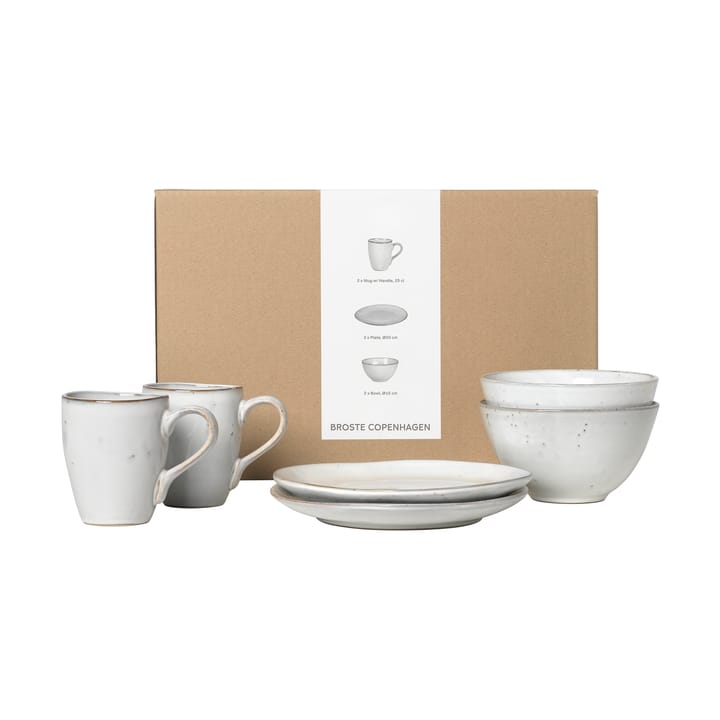 Conjunto pequeno-almoço Nordic Sand para dois, 6 peças Broste Copenhagen